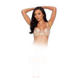Escante - 75161 -  FOIL EMBROIDERY BONE BRA - CHAMPAGNE